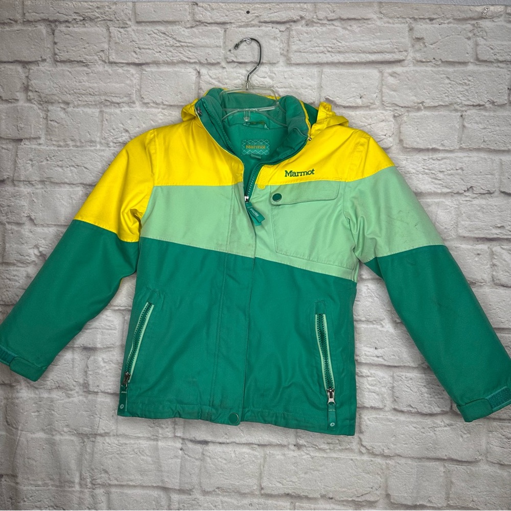 Marmot Moonstruck Hooded Jacket - Yellow and Green - Small